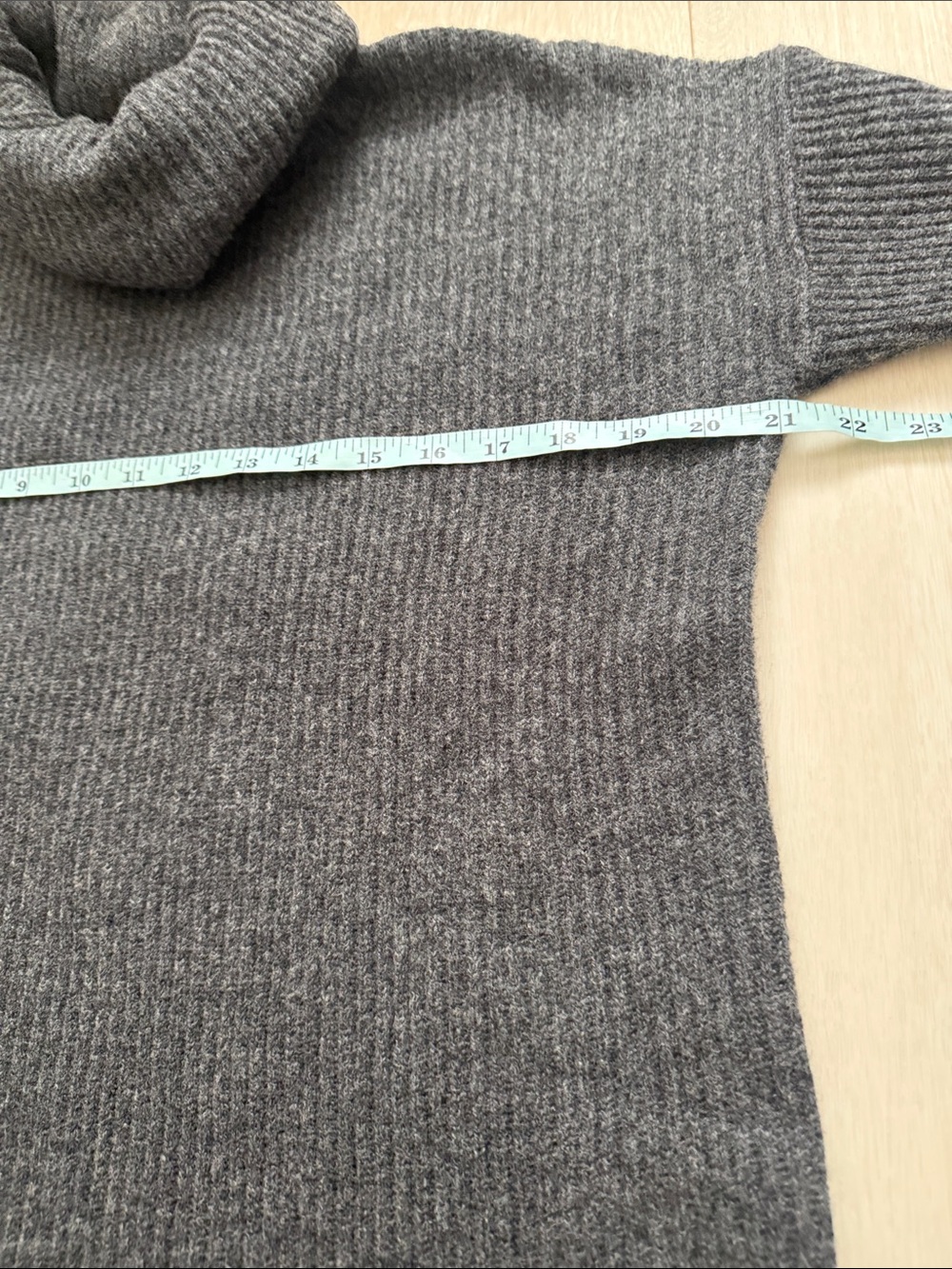 Madewell Dark Merino Wool Charcoal Ribbed Turtleneck Sweater Dress - Picture 5 of 9